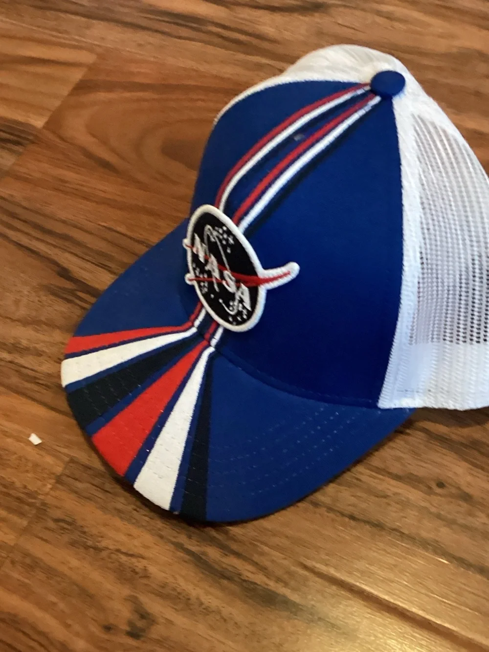 NASA Kids Blue & White Trucker Cap with Red Accent
